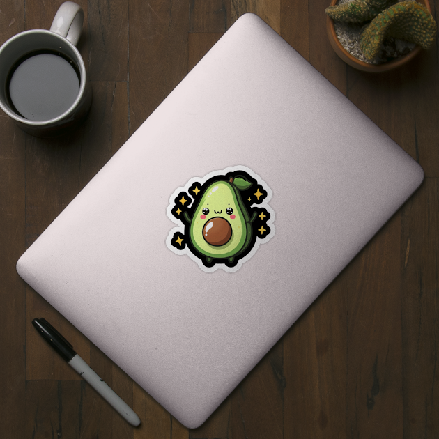 Little happy kawaii avocado by Evgmerk